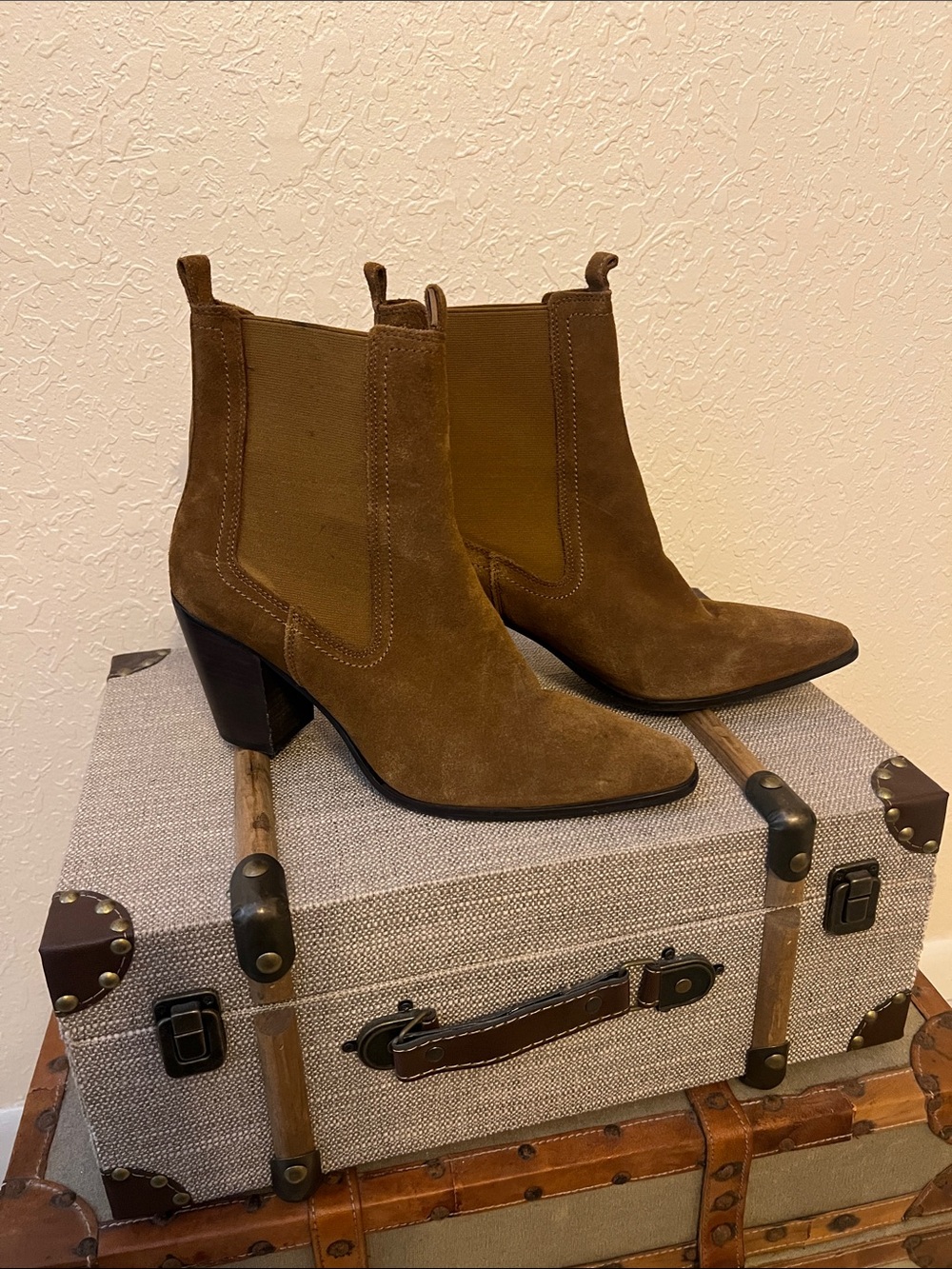 MNG Mango Suede Leather Ankle Boots